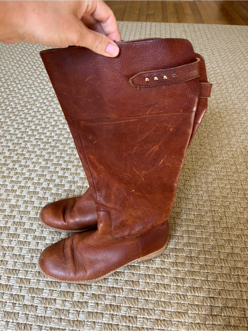 Lands' End Brown Leather Over-the-Knee Boots